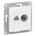 Розетка AtlasDesign ATN000189 TV+RG45, белый, механизм