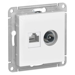 Розетка AtlasDesign ATN000189 TV+RG45, белый, механизм