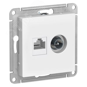 Розетка AtlasDesign ATN000189 TV+RG45, белый, механизм