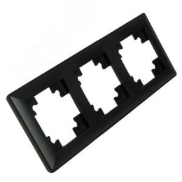 Рамка STEKKER PFR00-7003-05 3-я черная пластик, серия КАТРИН