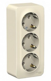 Розетка BLANCA BLNRA010312 3-я с/з молочная, наружная