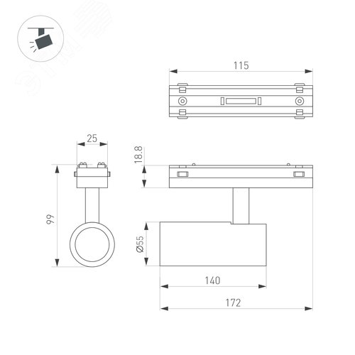 Розетка BLANCA BLNRA045006 RJ45 антрацит, наружная