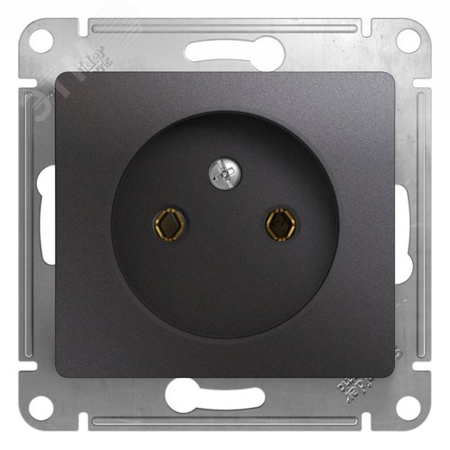 Розетка GLOSSA GSL001341 1 б/з, графит