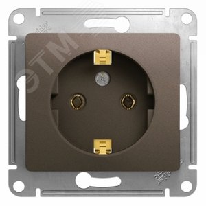 Розетка GLOSSA GSL000843 с заз. в рамку шоколад