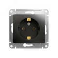 Розетка GLOSSA GSL000743 1-ая с/з антрацит