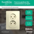 Розетка GLOSSA GSL000220 2-ая б/з бежевый