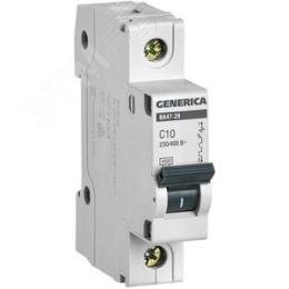 10А 1П C ВА47-29 GENERICA  4.5кА