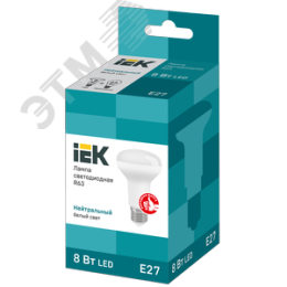 Лампа IEK LED8 R63 8W E27 4000K рефлектор