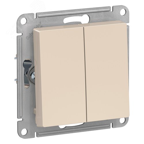 Выключатель AtlasDesign ATN000251 2кл бежевый, механизм