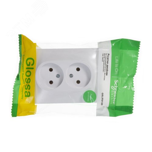 Розетка GLOSSA GSL000120 2-ая б/з белый
