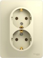 Розетка GLOSSA GSL000224 2-ая с/з бежевый