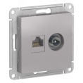 Розетка AtlasDesign ATN000389 TV+RG45, алюминий, механизм