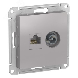 Розетка AtlasDesign ATN000389 TV+RG45, алюминий, механизм