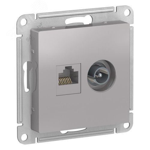 Розетка AtlasDesign ATN000389 TV+RG45, алюминий, механизм