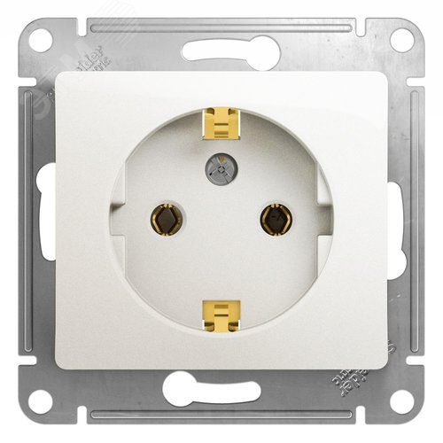 Розетка GLOSSA GSL000643 c/з, механизм, перламутр
