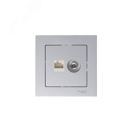 Розетка AtlasDesign ATN000389 TV+RG45, алюминий, механизм