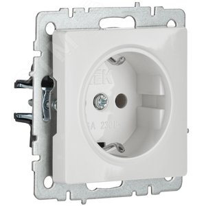 Розетка IEK BRITE 1-ная c/з белый