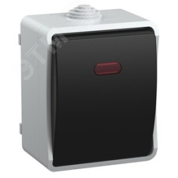 Выключатель IEK Форс 10А IP54 ВС20-1-1-ФСр сер. с подсветкой