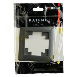 Рамка STEKKER PFR00-7001-06 1-я графит пластик, серия КАТРИН