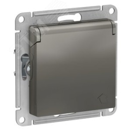Розетка AtlasDesign ATN000946 1-я c крышкой с/з сталь
