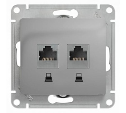 Розетка GLOSSA GSL000385kk RJ45*2 алюм.