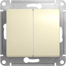 Выключатель GLOSSA GSL000251 2кл, бежевый
