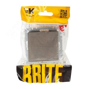 Переключатель IEK BRITE 1кл сталь