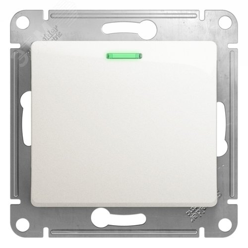 Выключатель GLOSSA GSL000613 1кл, с подсв. механизм, перламутр