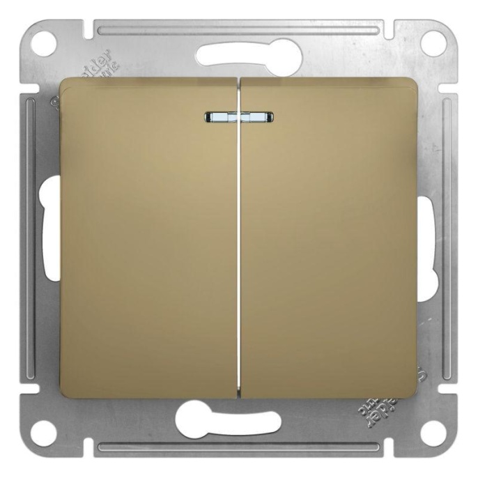 Выключатель GLOSSA GSL000453 2кл с подс., механизм, титан
