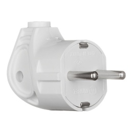 Вилка MAKEL 16А с/з 250V 10027 белая угловая