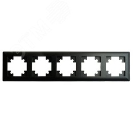Рамка STEKKER PFR00-7005-05 5-я черная пластик, серия КАТРИН