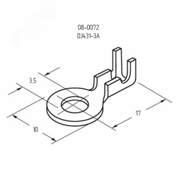 Наконечник REXANT 08-0072 кольцевой НК(d3,5mm) 0.5-0.8mm2 (nk-0.5-0.8-3.5)