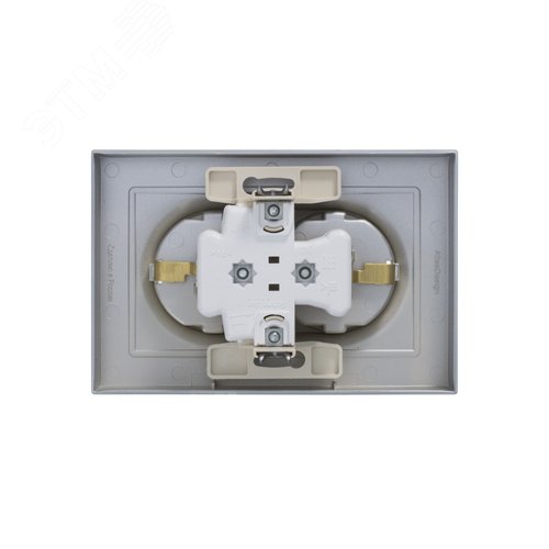 Розетка AtlasDesign ATN000324 2ая c/з механизм, алюминий