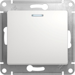 Выключатель GLOSSA GSL000113 1кл с подсв., белый