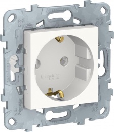 Розетка UNICA NU503618 СУ 1ая c/з бел.