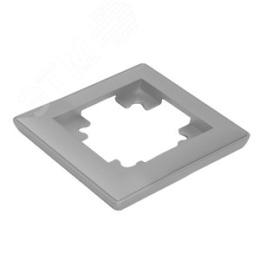 Рамка STEKKER PFR00-7001-03 1-я СЕРЕБРО пластик, серия КАТРИН