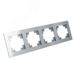 Рамка STEKKER GFR00-7004-03 4-я серебро, серия КАТРИН
