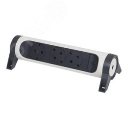 Удлинитель LEGRAND 694543 3-м 16А IP20 Комфорт 3х2P+E с поворотн.осн. без кабеля бел./черн.