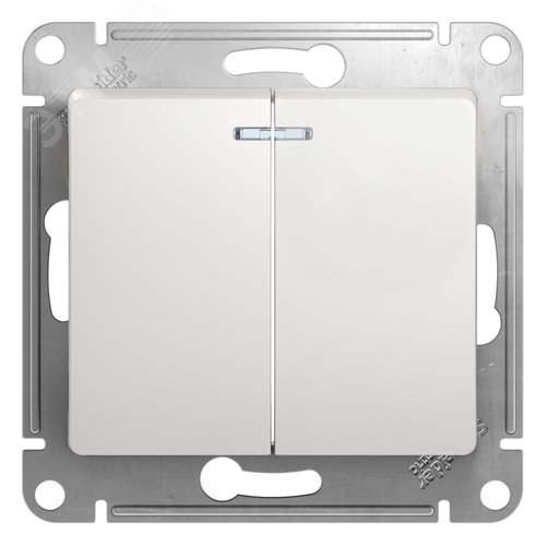 Выключатель GLOSSA GSL000153 2кл с подсв., белый