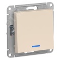 Выключатель AtlasDesign ATN000213 1кл с подсв., бежевый, механизм