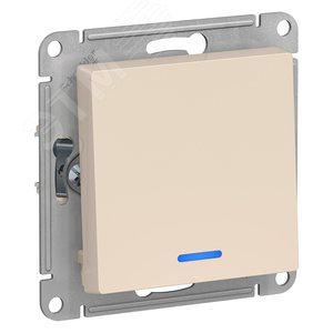 Выключатель AtlasDesign ATN000213 1кл с подсв., бежевый, механизм
