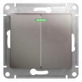 Выключатель GLOSSA GSL001253 2кл c подсв., платина