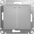 Выключатель GLOSSA GSL000353 2кл с подсв., механизм, алюминий