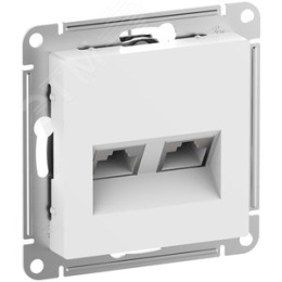 Розетка AtlasDesign ATN000188 2*RG45 кат.6А, белый, механизм