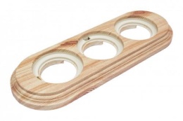 Рамка BIRONI BF1-630-13 3поста для откр. проводки Пластик Карельская сосна (ретро)