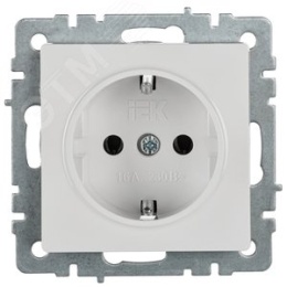 Розетка IEK BRITE 1-ная c/з белый
