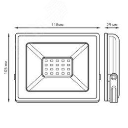 Прожектор GAUSS 613527120 20Вт 220-240В 3000k IP65 