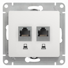 Розетка GLOSSA GSL000185кк 2*RJ45 компьют. в рамку белая