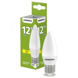 Лампа GENERICA LED12 12W E27 3000K свеча матовая