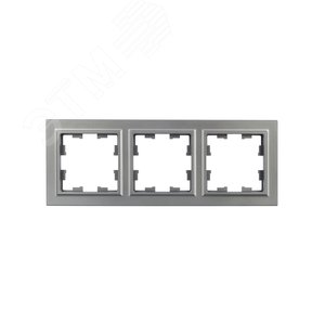 Рамка IEK BRITE 3пост сталь